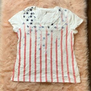 Tommy Hilfiger red rope & blue stars design tee